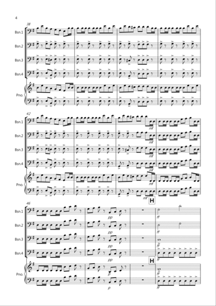 William Tell Overture for Bassoon Quartet Bassoon Quartet scores gallery preview page 4