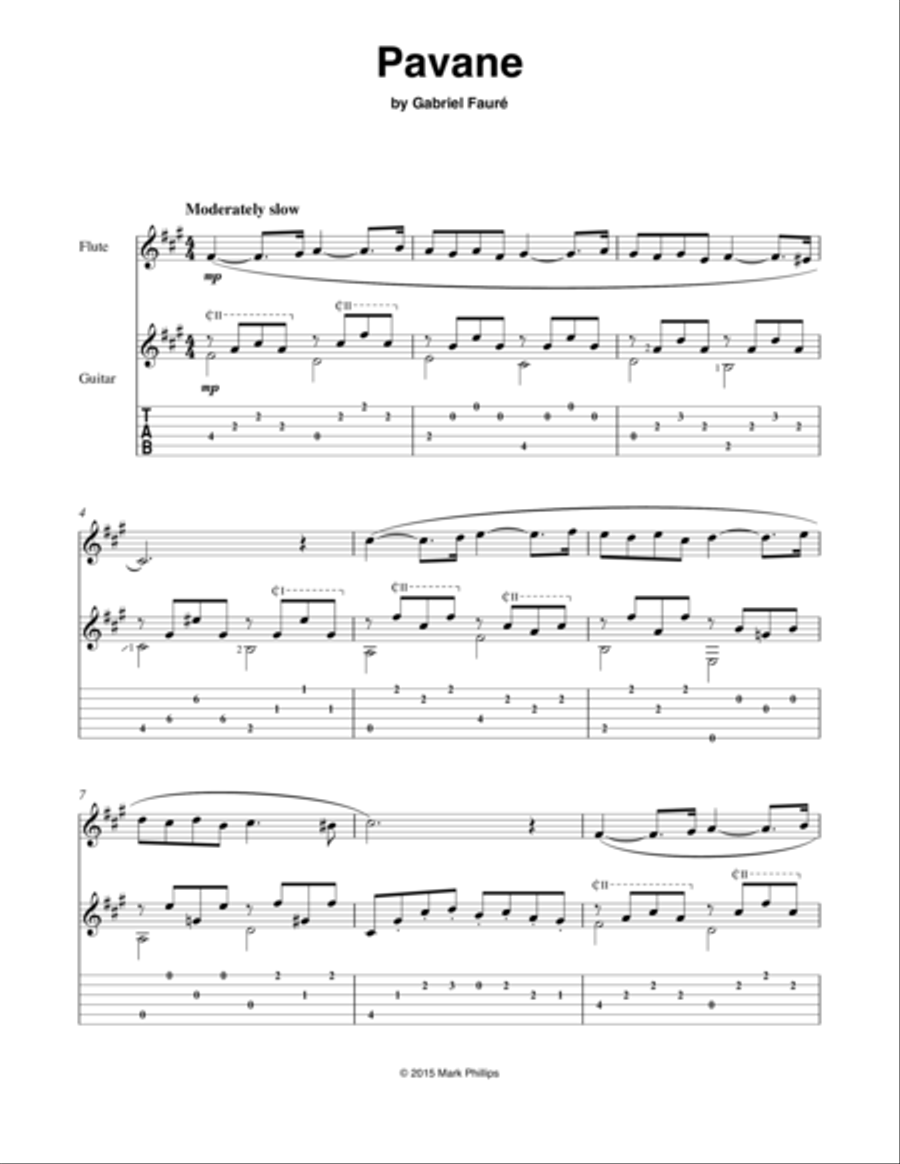 Pavane Pavane Flute scores gallery preview page 1
