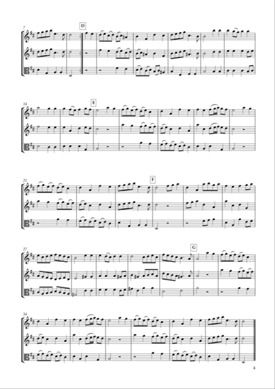 Six Sonatas No.1 for two Violins & Viola Op.7-1 String Duet scores gallery preview page 4