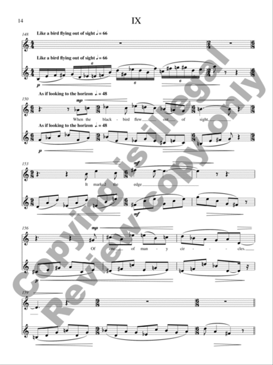 Thirteen Ways of Looking at a Blackbird Alto Saxophone scores gallery preview page 12