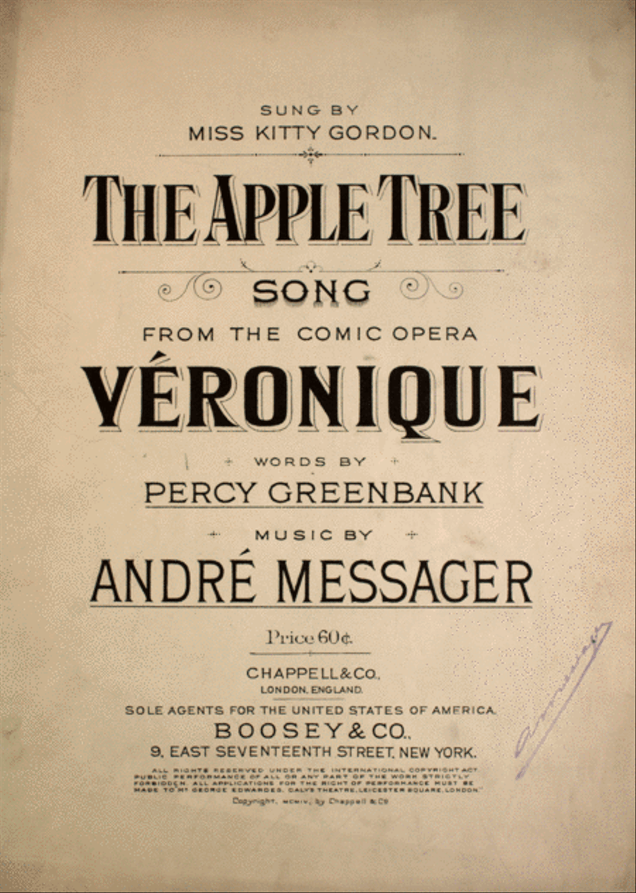 The Apple Tree. Song From the Comic Opera Veronique Voice scores gallery preview page 1