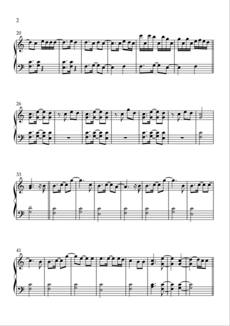 A Thousand Miles Piano Solo scores gallery preview page 2