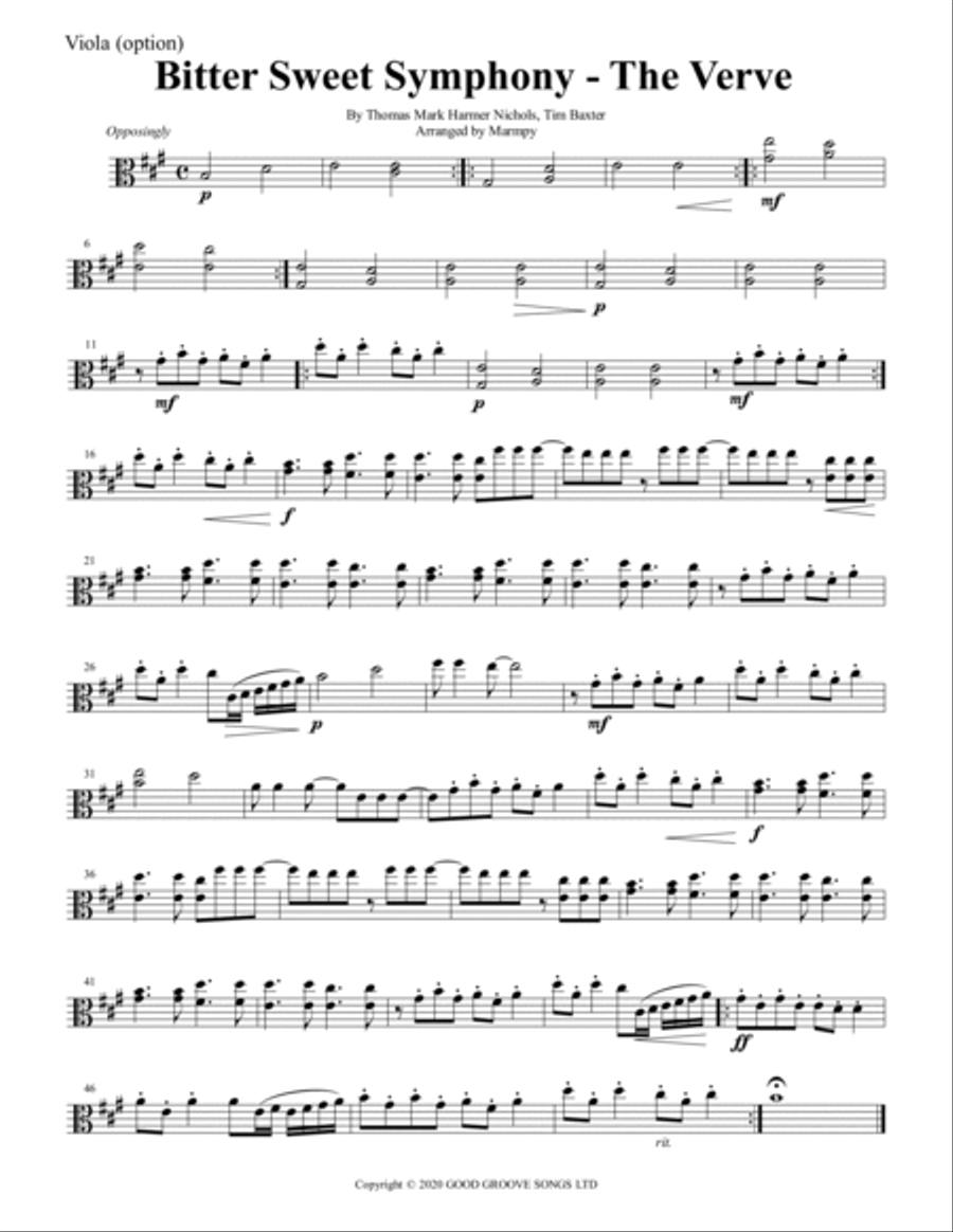 Bittersweet Symphony String Trio scores gallery preview page 3