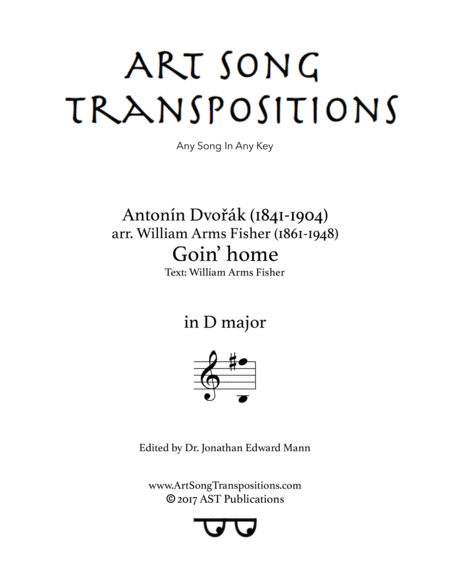 DVOŘÁK/FISHER: Goin' home (transposed to D major)