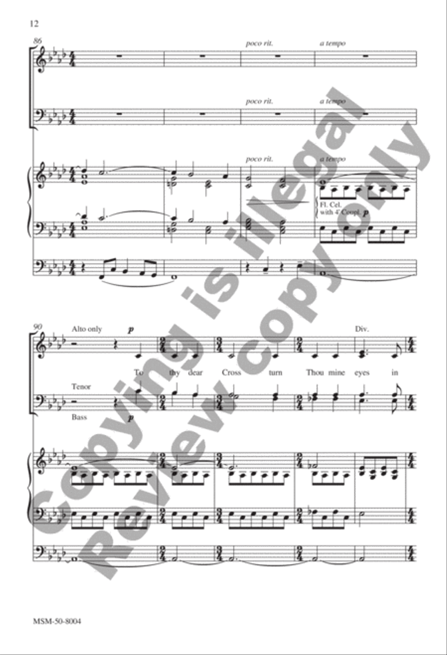 And Now, Beloved Lord, Thy Soul Resigning 4-Part scores gallery preview page 12