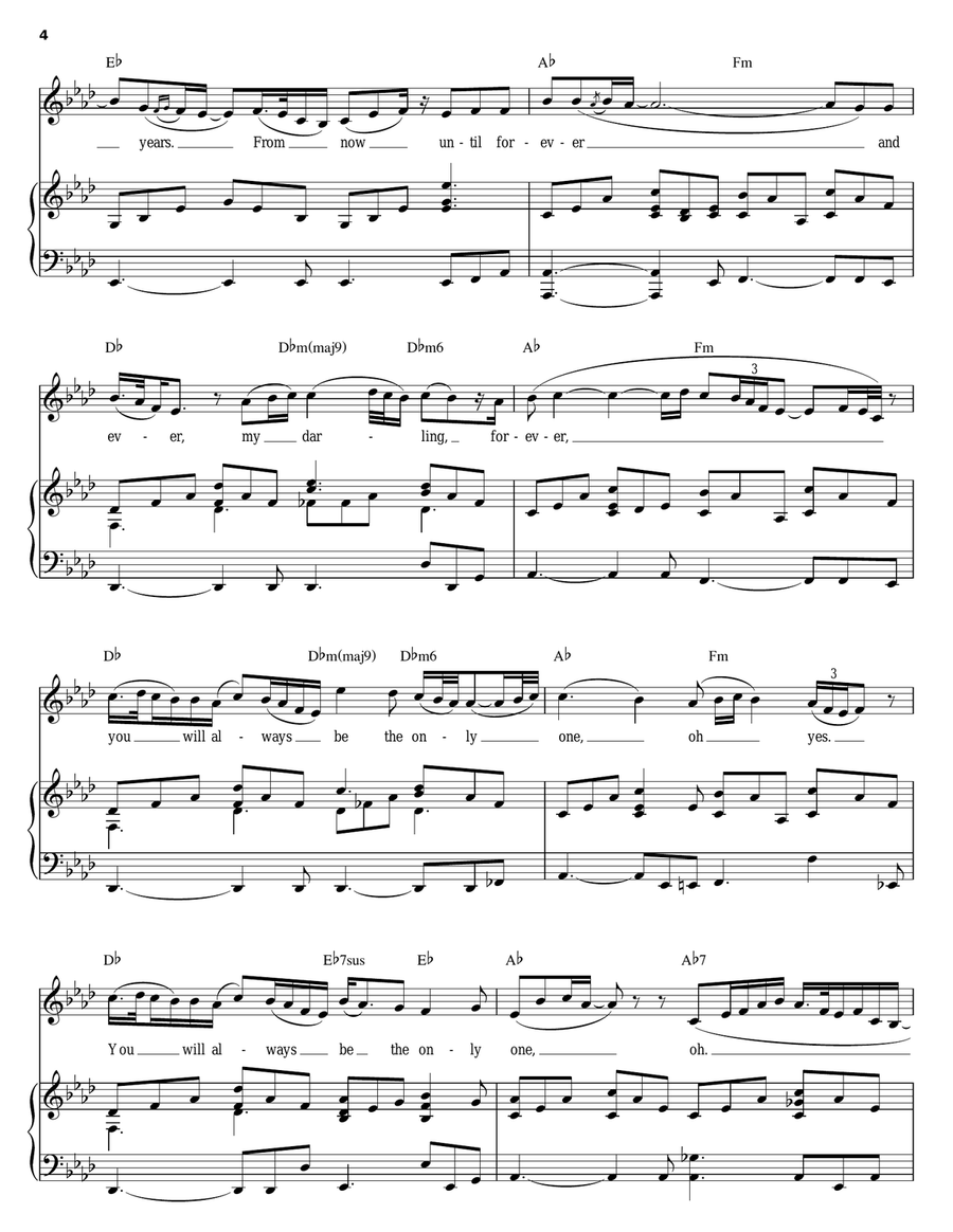 Forever Forever Piano, Vocal, Guitar scores gallery preview page 4