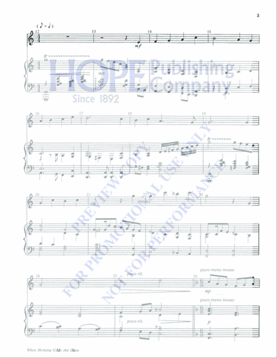 When Morning Gilds the Skies Percussion scores gallery preview page 3