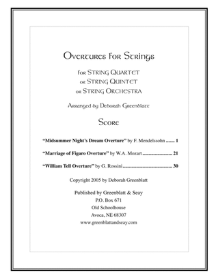 Overtures for Strings - Score