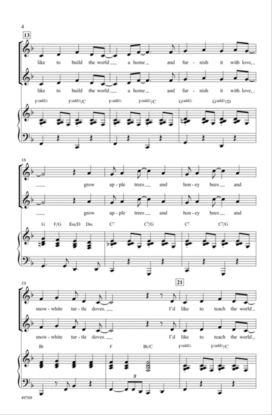 I'd Like to Teach the World to Sing Choir scores gallery preview page 3