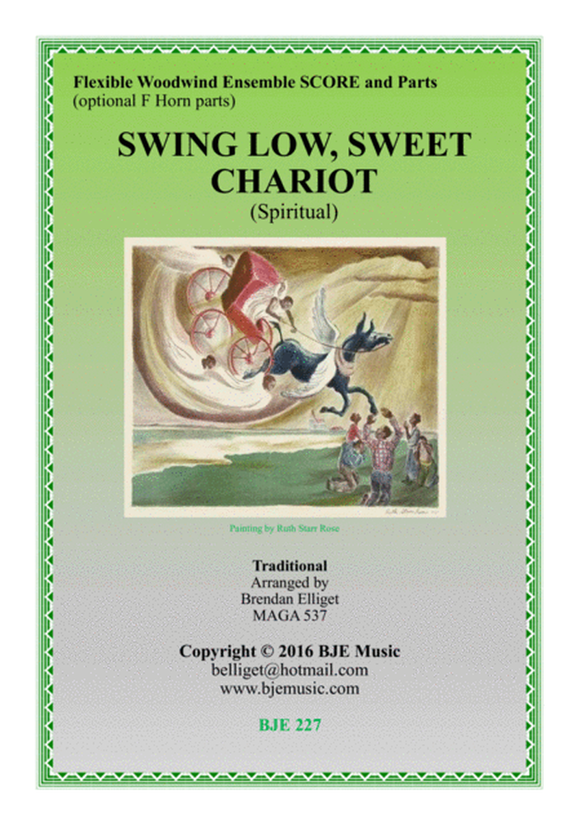 Swing Low, Sweet Chariot - Flexible Woodwind Quartet or Ensemble Score and Parts PDF image number null