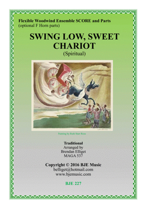 Swing Low, Sweet Chariot - Flexible Woodwind Quartet or Ensemble Score and Parts PDF