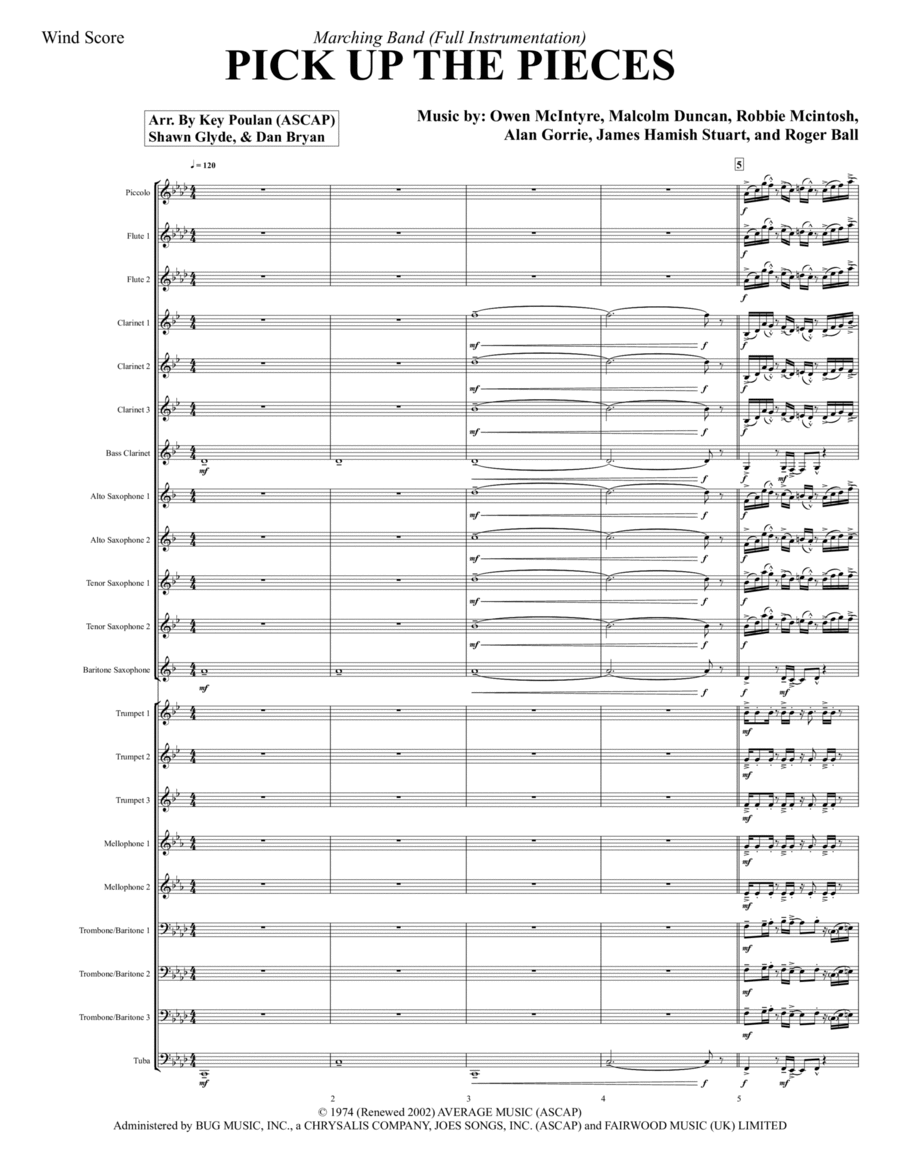 Pick Up The Pieces Marching Band scores gallery preview page 1