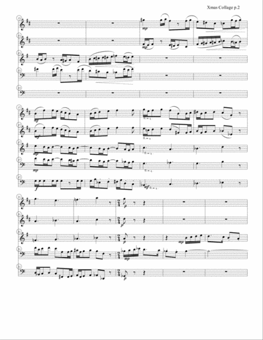 Christmas Collage Brass Ensemble scores gallery preview page 2