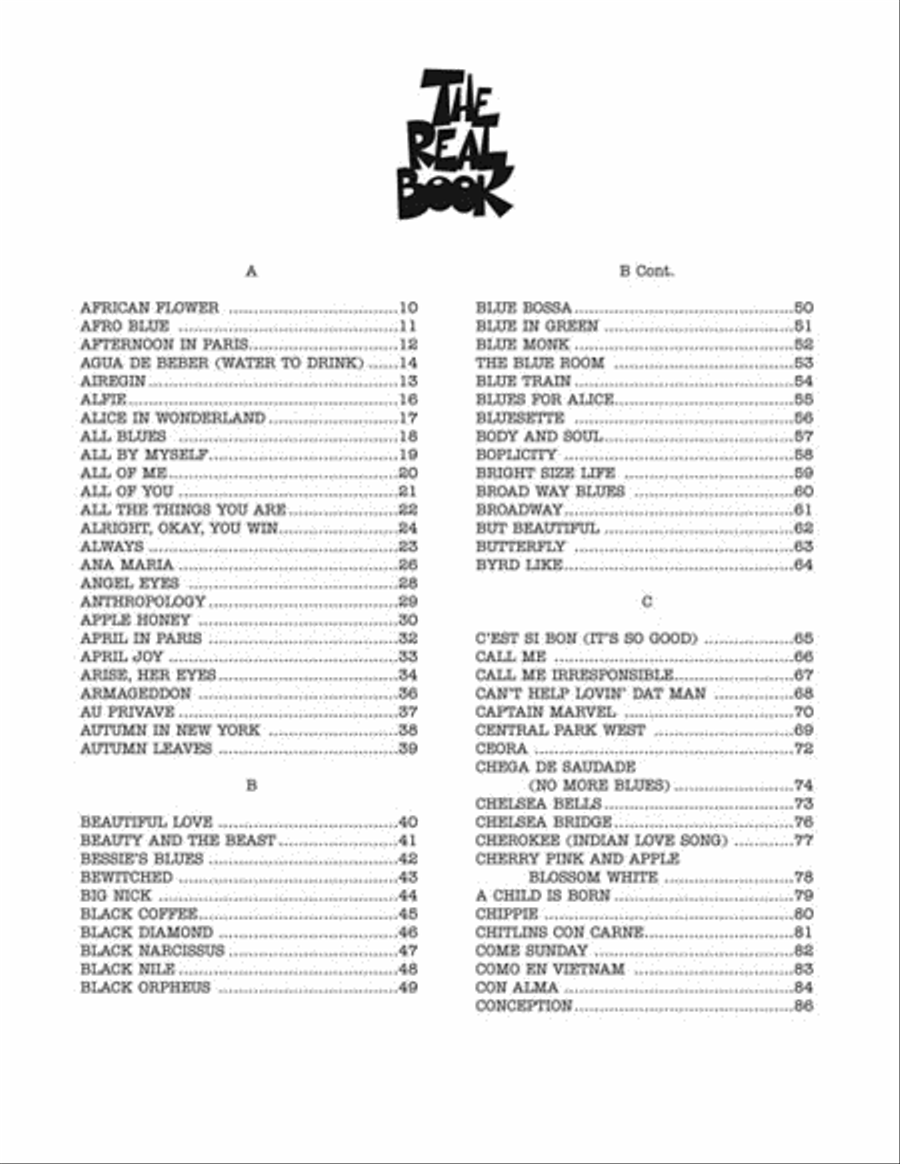 The Real Book – Volume I – Sixth Edition B-Flat Instrument scores gallery preview page 3