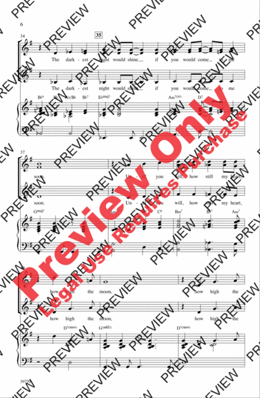 How High the Moon Women's Choir scores gallery preview page 6