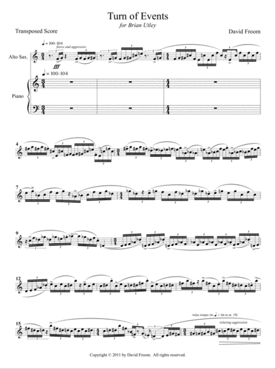 [Froom] Turn of Events Alto Saxophone scores gallery preview page 3