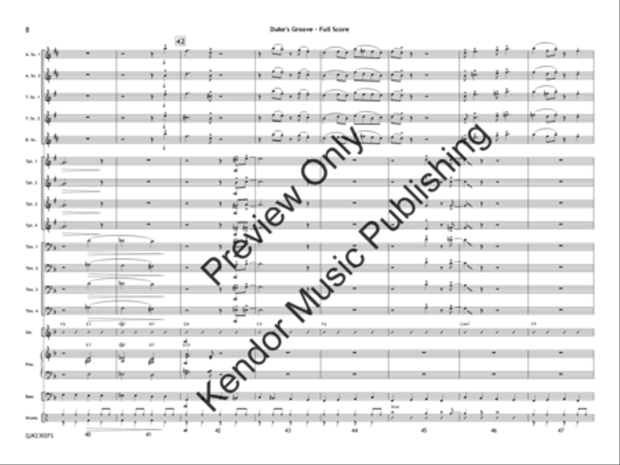 Duke's Groove (Score) Jazz Ensemble scores gallery preview page 9