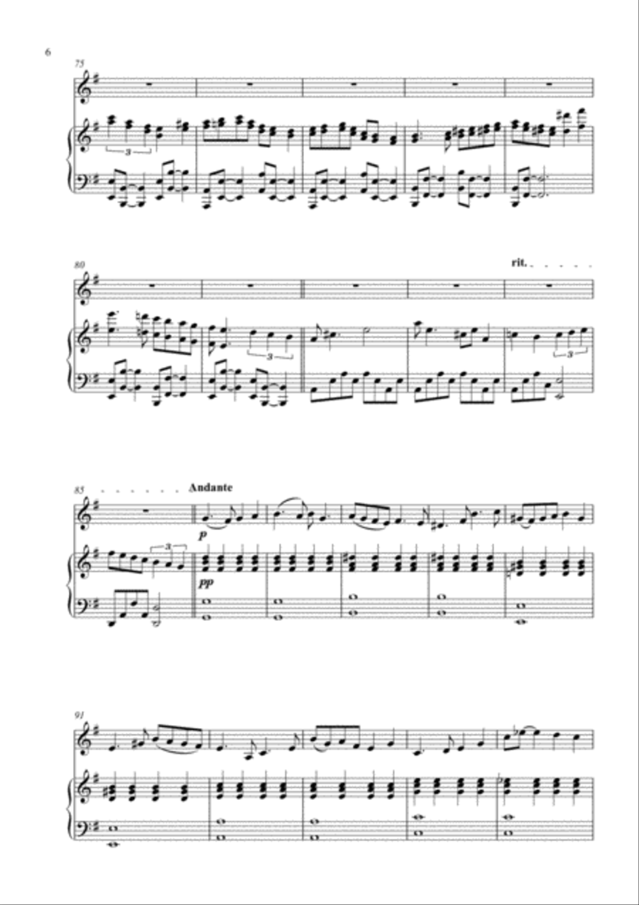 Autumn Dreams for Double Bass & Piano Double Bass scores gallery preview page 6