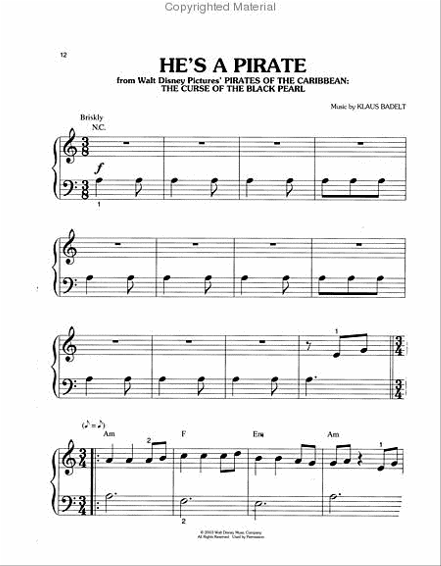 Pirates of the caribbean simple outlet piano