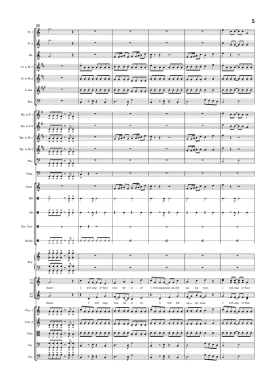 I Will Sing Of Your Love Full Orchestra scores gallery preview page 5