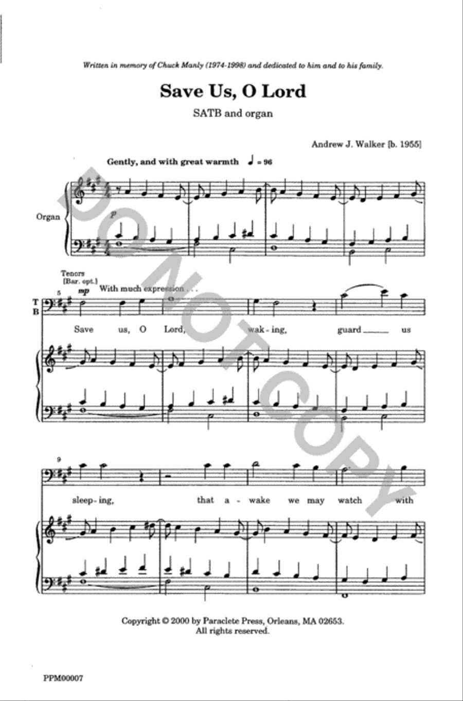 Save Us O Lord Save Us O Lord 4-Part scores gallery preview page 2