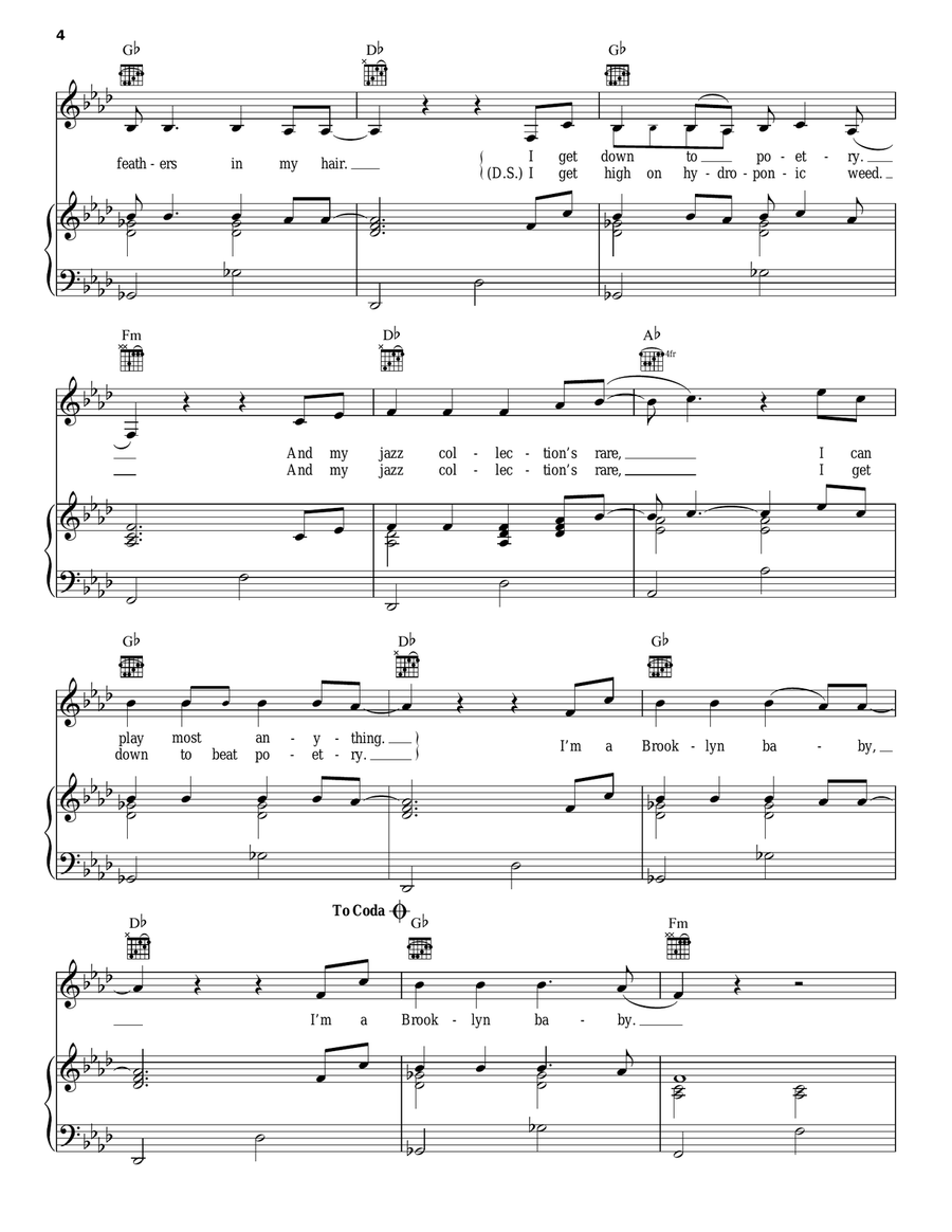 Brooklyn Baby Brooklyn Baby Piano, Vocal, Guitar scores gallery preview page 4