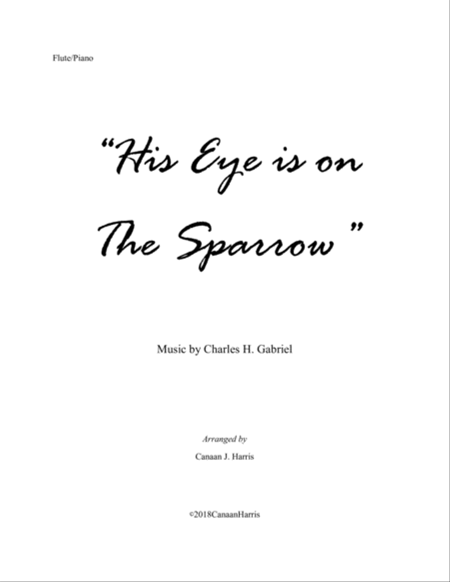 His Eye is on the Sparrow Flute Solo scores gallery preview page 1