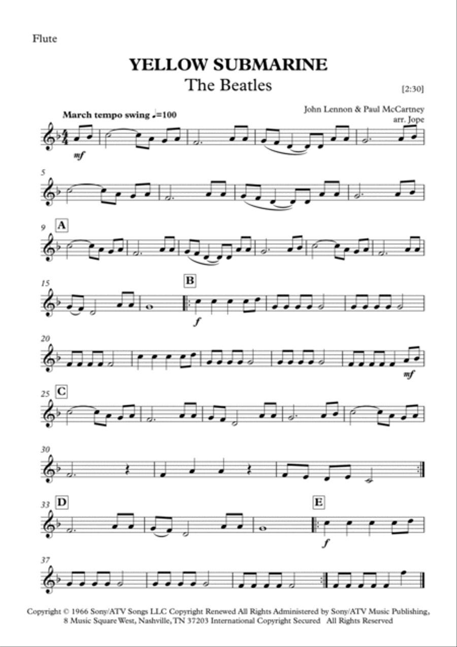 Yellow Submarine Yellow Submarine Woodwind Ensemble scores gallery preview page 4