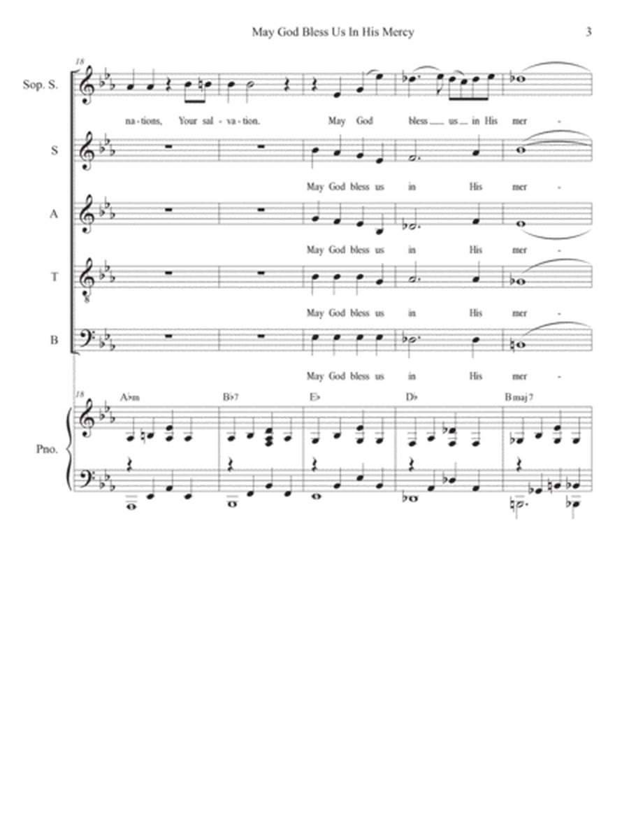 May God Bless Us In His Mercy (Psalm 67) (Solo and SATB) image number null