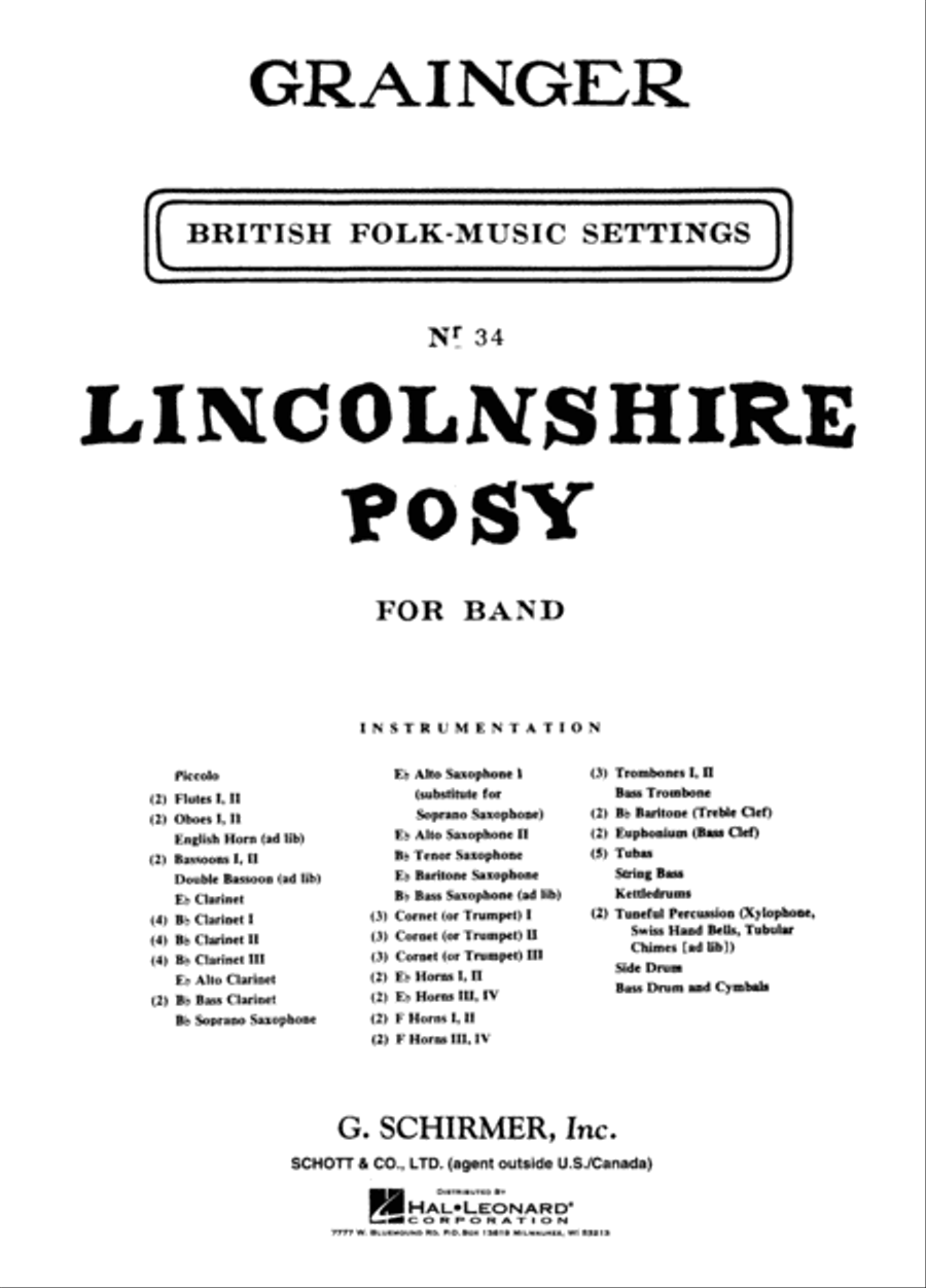 Lincolnshire Posy Score Lincolnshire Posy Score Orchestra scores gallery preview page 1