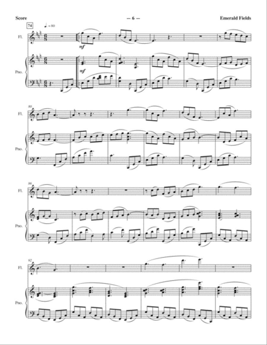 Emerald Fields Emerald Fields Flute Solo scores gallery preview page 6