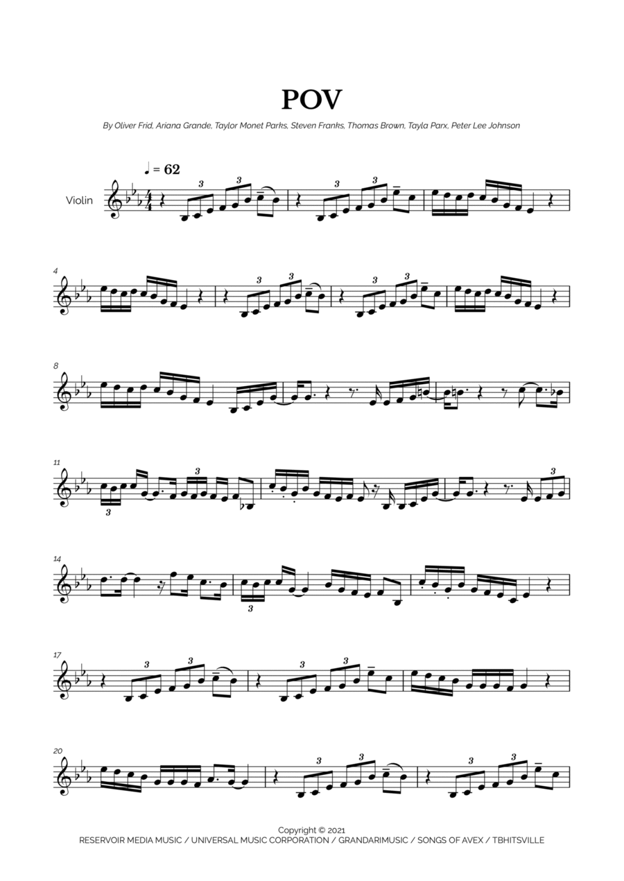 Pov Violin Solo scores gallery preview page 1