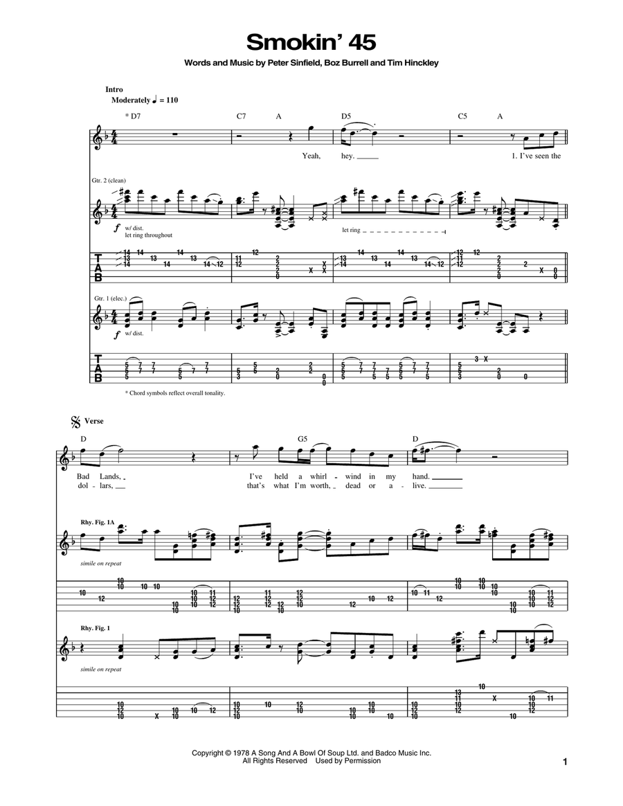 Smokin' 45 Acoustic Guitar scores gallery preview page 1
