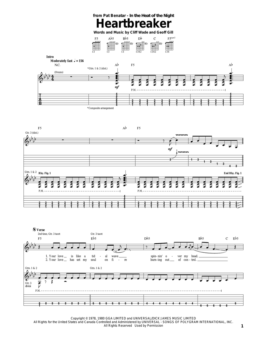 Heartbreaker Acoustic Guitar scores gallery preview page 1