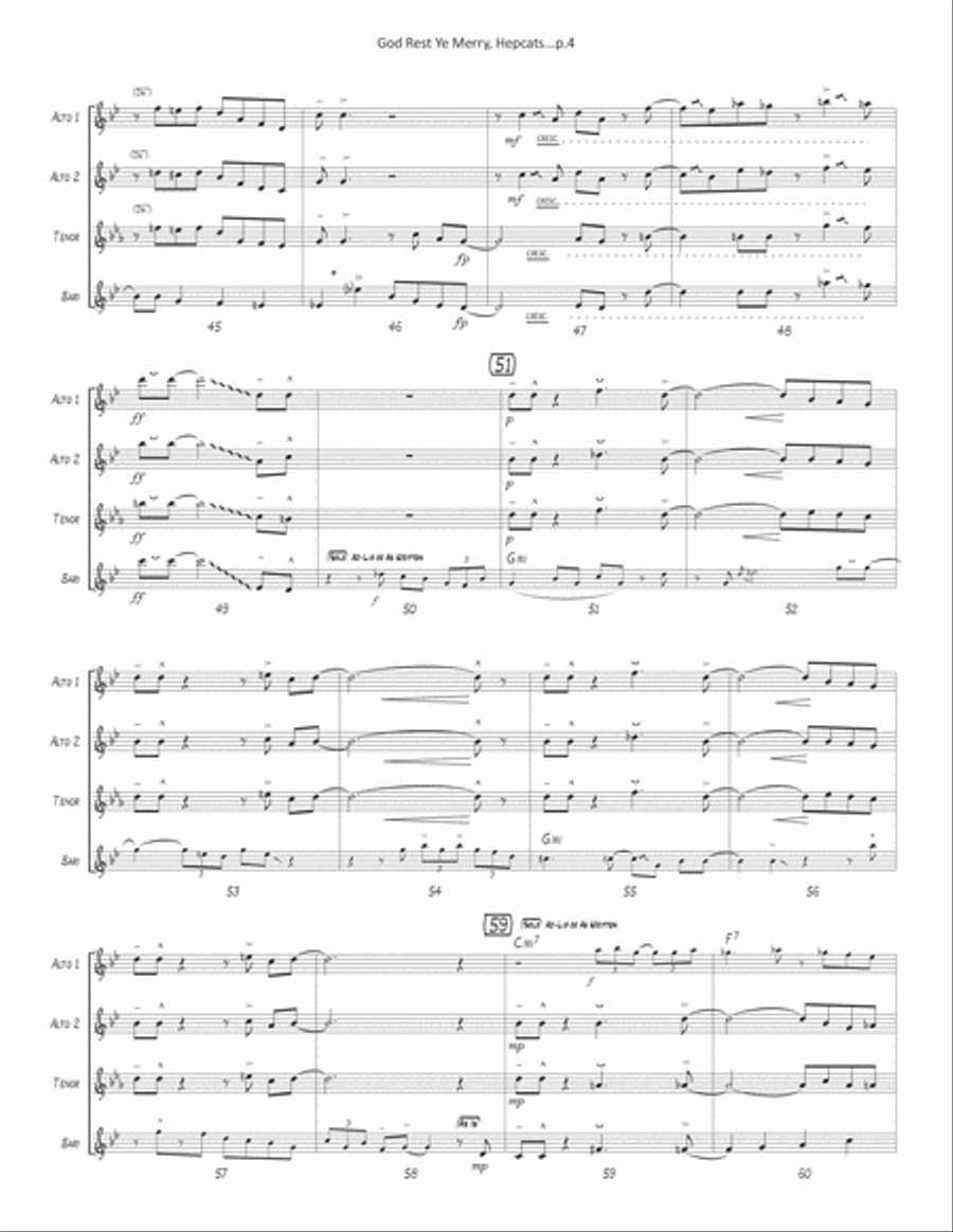 God Rest Ye Merry, Hepcats - saxophone quartet Saxophone Quartet scores gallery preview page 6