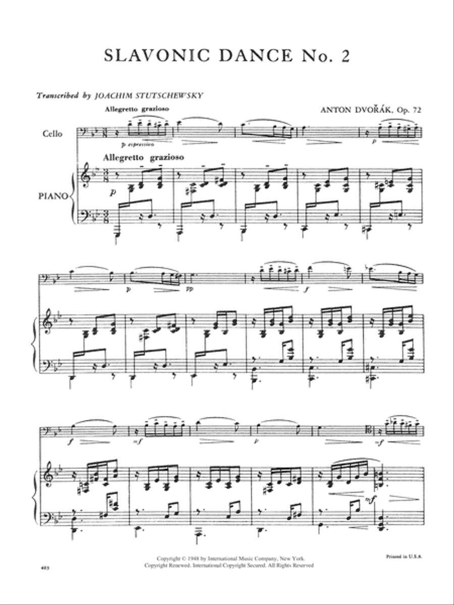 Slavonic Dance No. 2 In E Minor, Opus 72 Piano Accompaniment scores gallery preview page 2