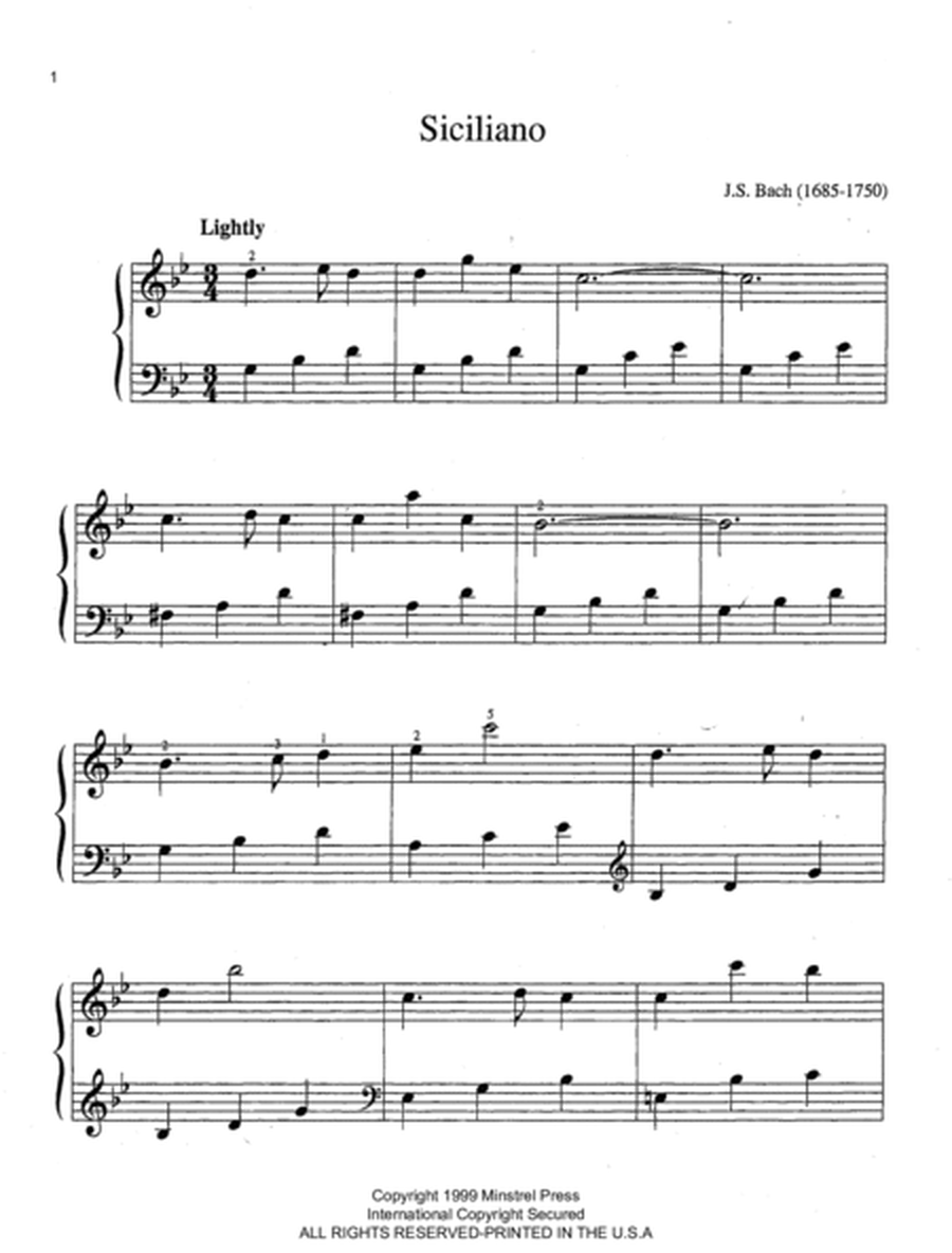 Siciliano Easy Classics Piano Solo (J.S. Bach/arr. Steven Paul)