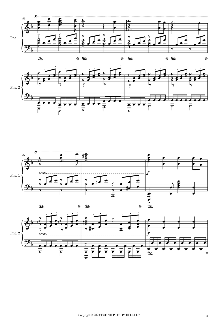 Star Sky - Trailer Piano Duet scores gallery preview page 5