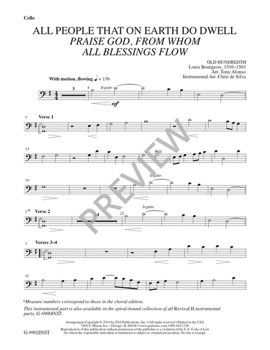 All People That on Earth Do Dwell / Praise God, from Whom All Blessings Flow - Instrument edition