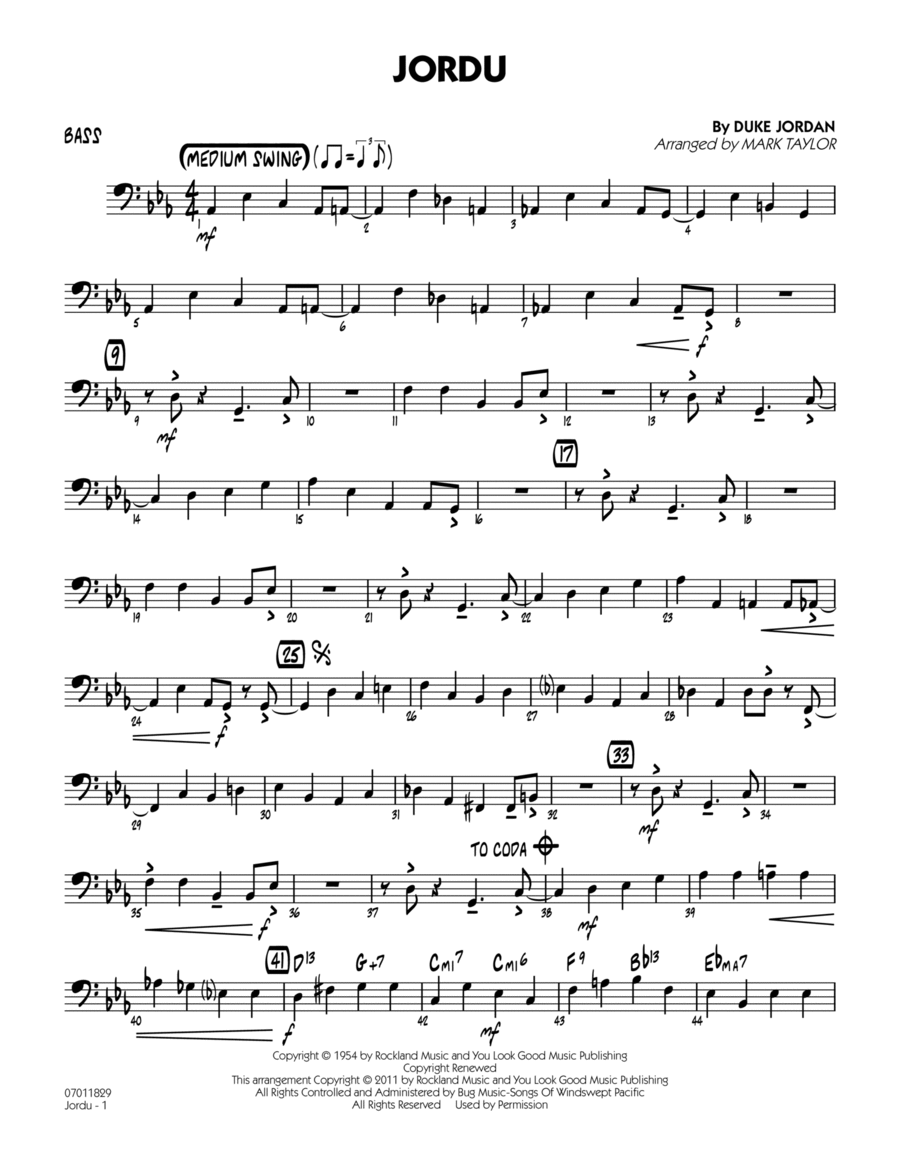 Jordu - Bass Jazz Ensemble scores gallery preview page 1