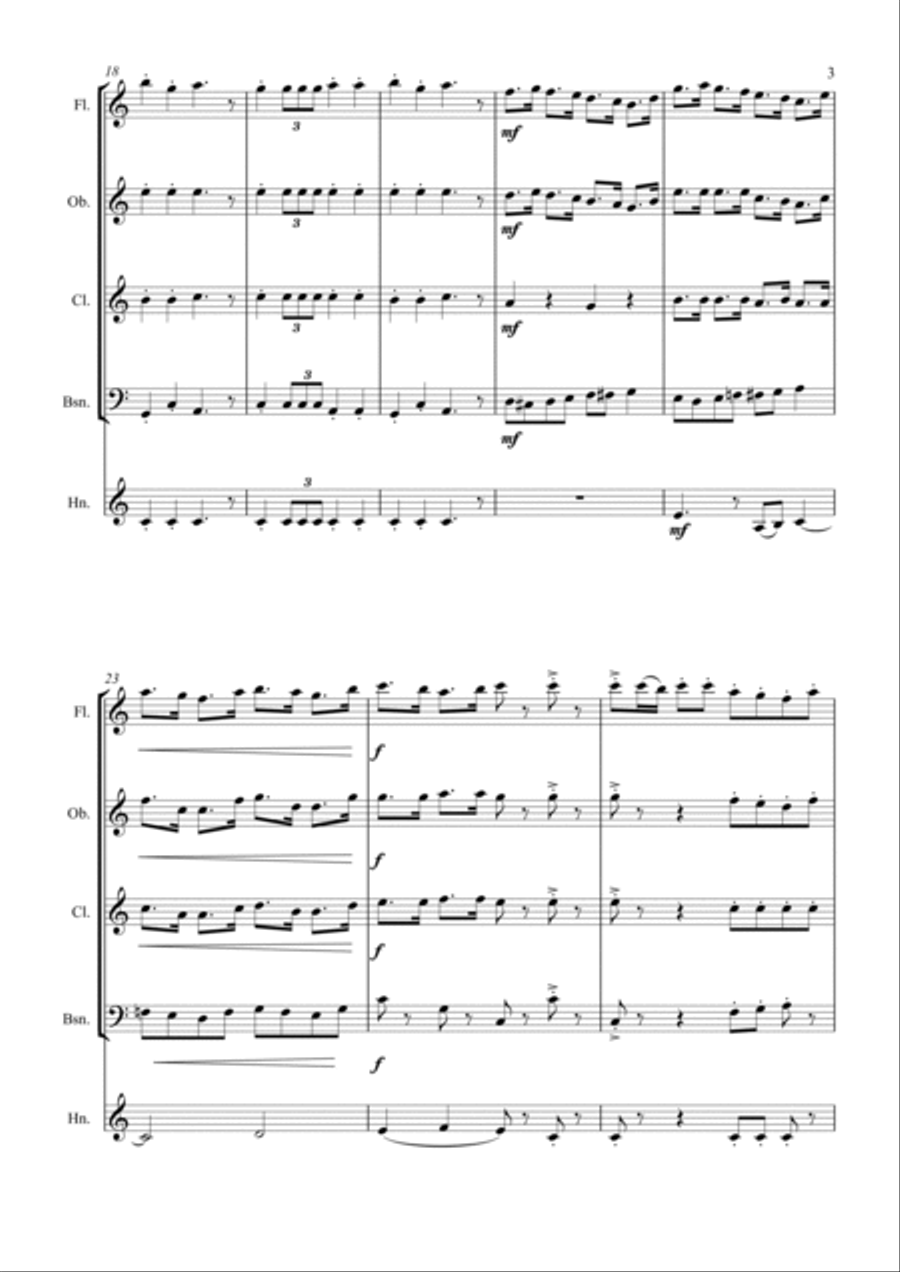 Nutcracker Medley Woodwind Quintet scores gallery preview page 3