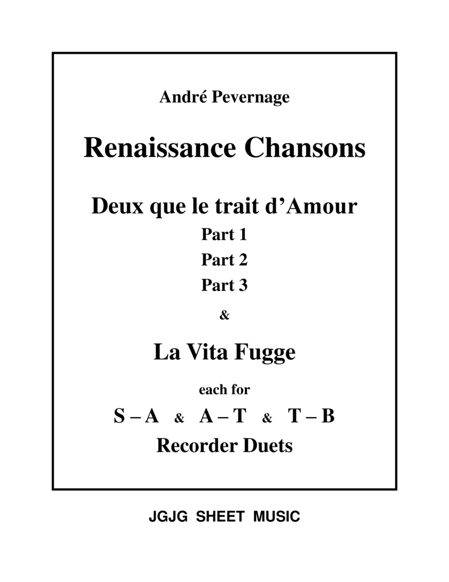 Two Renaissance Chansons for Recorder Duets Woodwind Duet scores gallery preview page 1