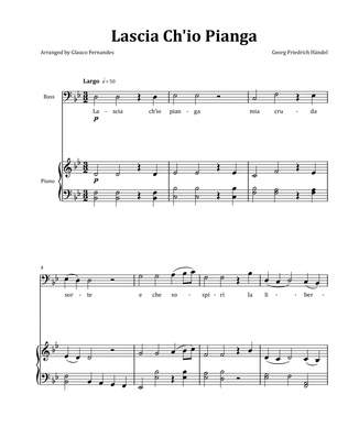 Lascia Ch'io Pianga by Händel - Tenor & Piano in B-flat Major