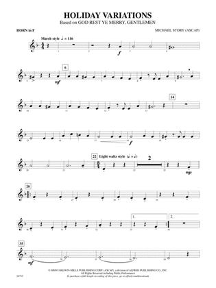 Holiday Variations (Based on "God Rest Ye Merry, Gentlemen"): 1st F Horn