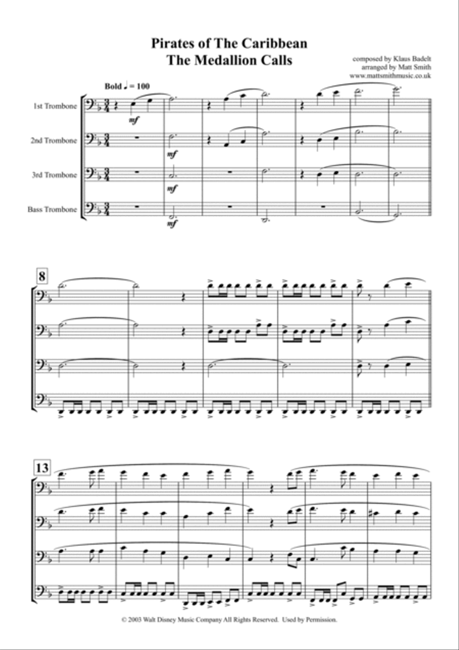 The Medallion Calls The Medallion Calls Trombone Solo scores gallery preview page 3