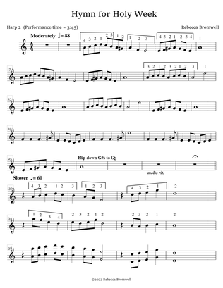 "Hymn for Holy Week" Harp 2 Part - Score Only