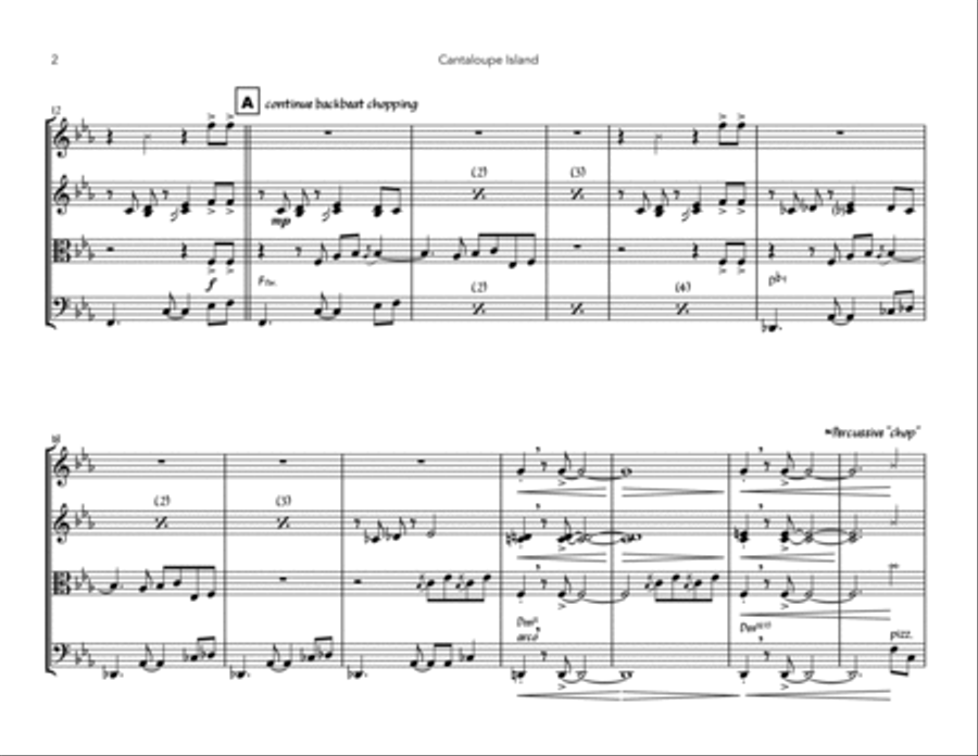 Cantaloupe Island String Quartet scores gallery preview page 2