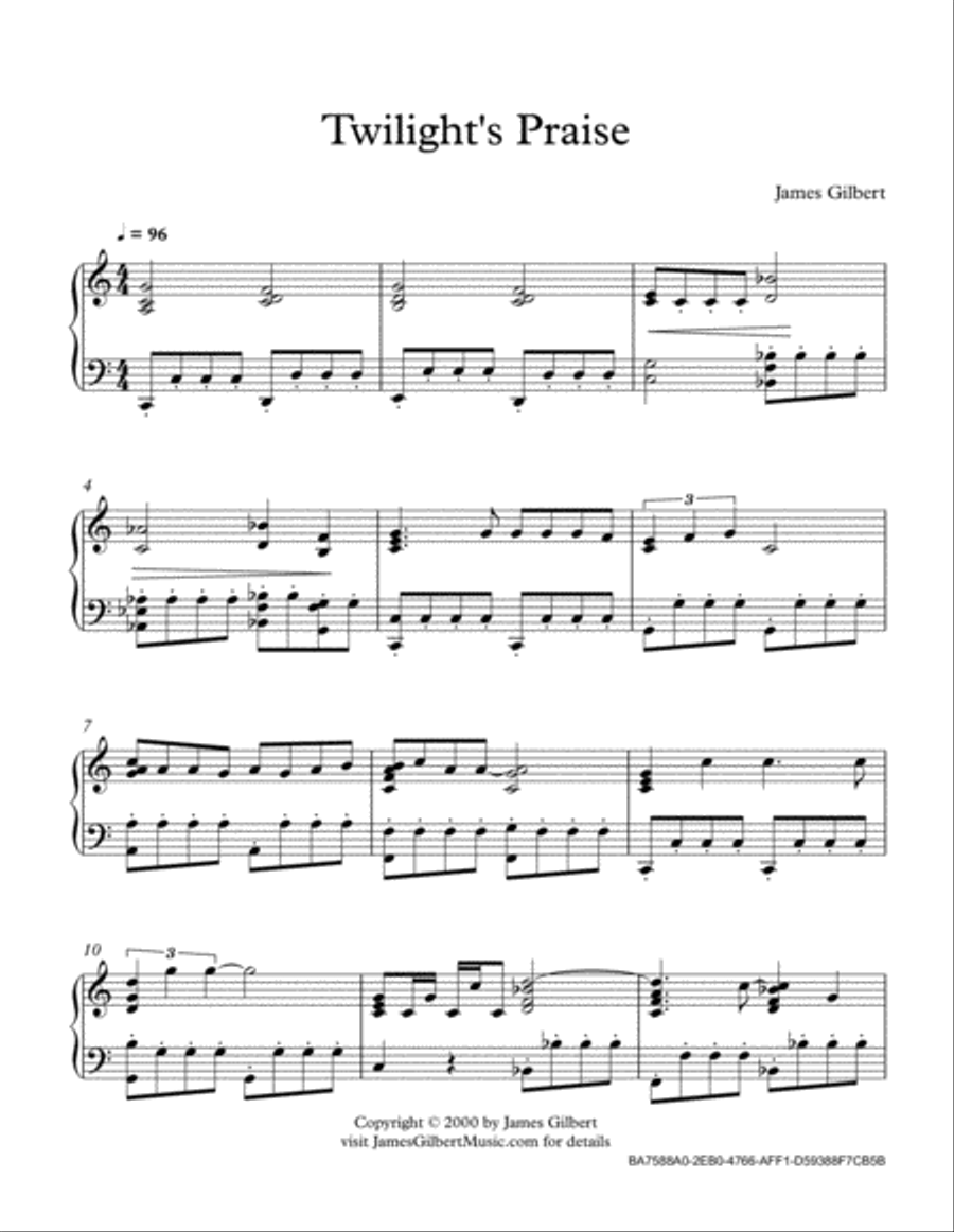 Twilight's Praise Piano Solo scores gallery preview page 2