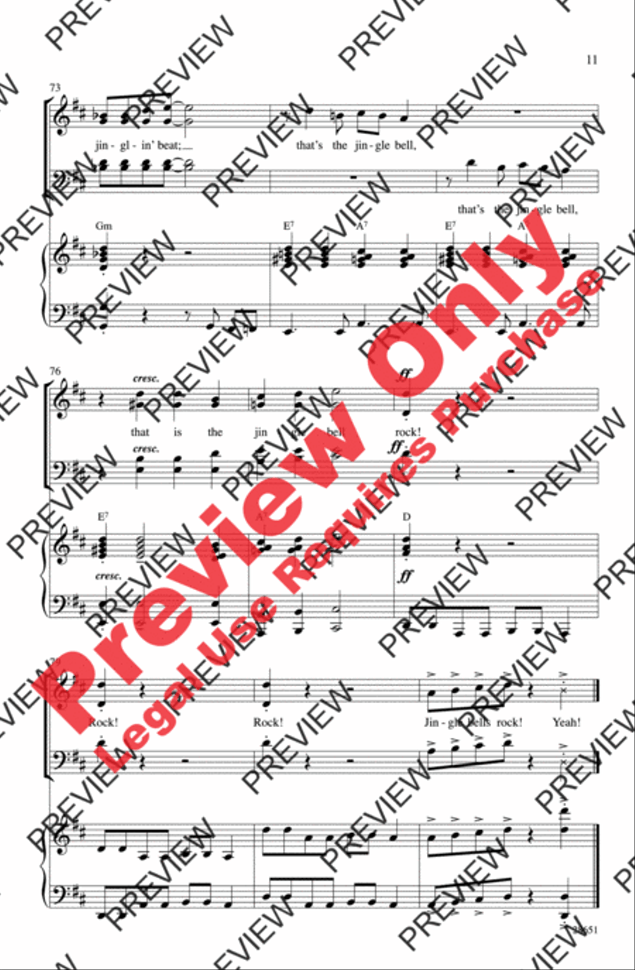 Jingle Bells Rock! (A Medley) 4-Part scores gallery preview page 10