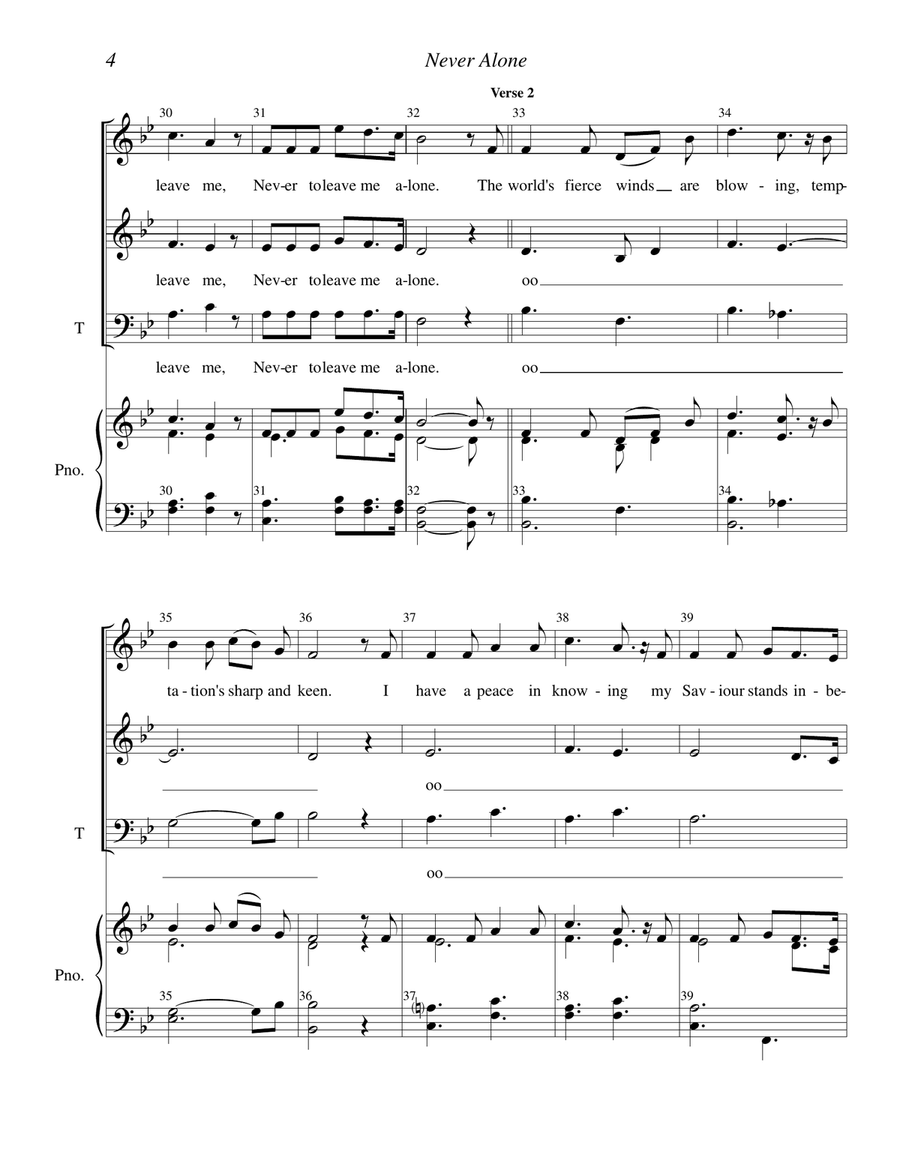 NEVER ALONE - No, Never Alone 3-Part scores gallery preview page 4